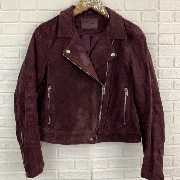 Blank NYC Jackets & Blazers - Blank NYC suede moto biker jacket burgundy purple